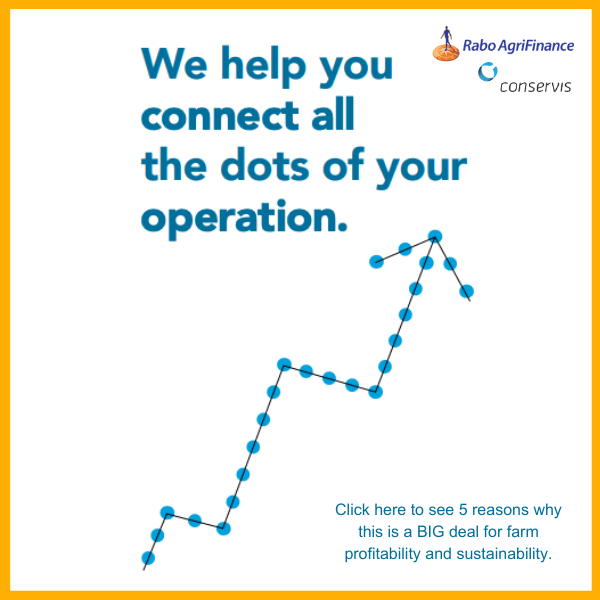 We help you connect all the dots of your operation. Rabo AgriFinance & Conservis